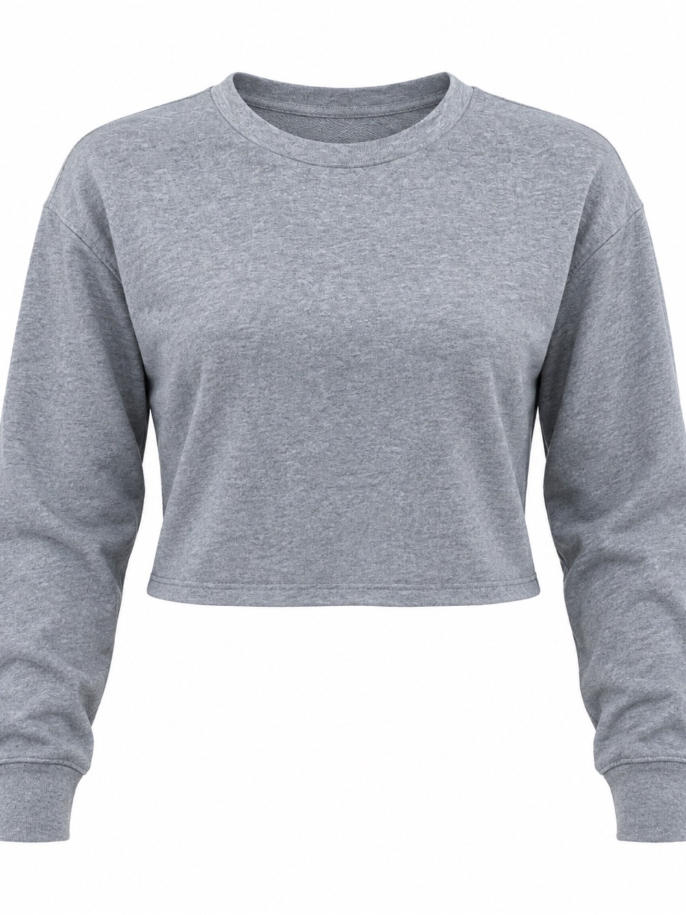 Cropped Crewneck Sweatshirt - Gray
